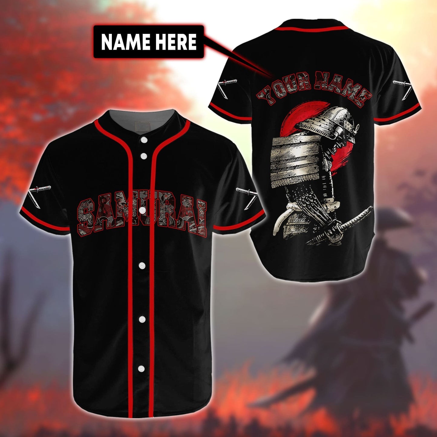 Custom Name Samurai 3D All Over Printed Unisex Shirts