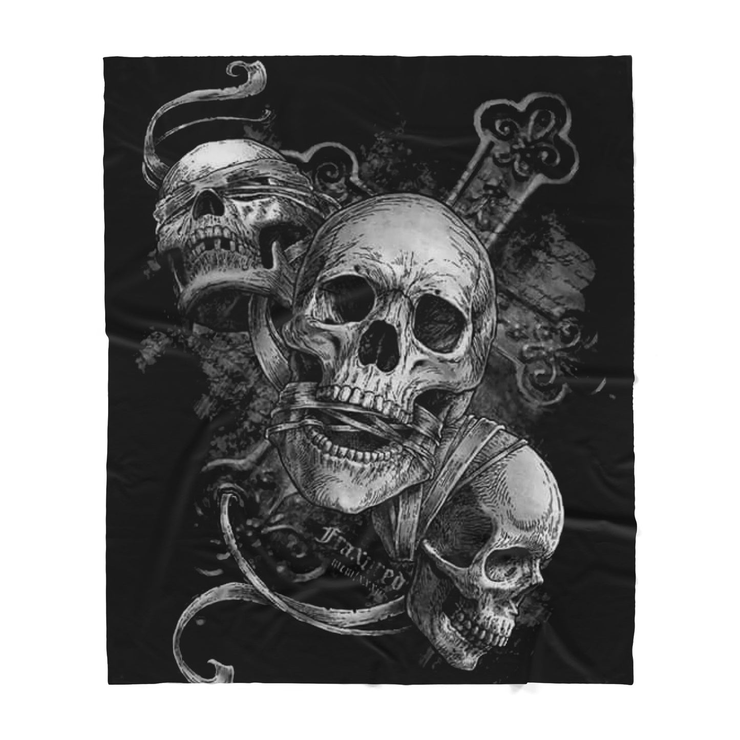 Infinite Store 3D Printed Skull Sherpa Blanket PL