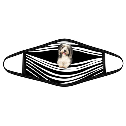 Bearded Collie Stripes All-Over-Print Face Mask DL