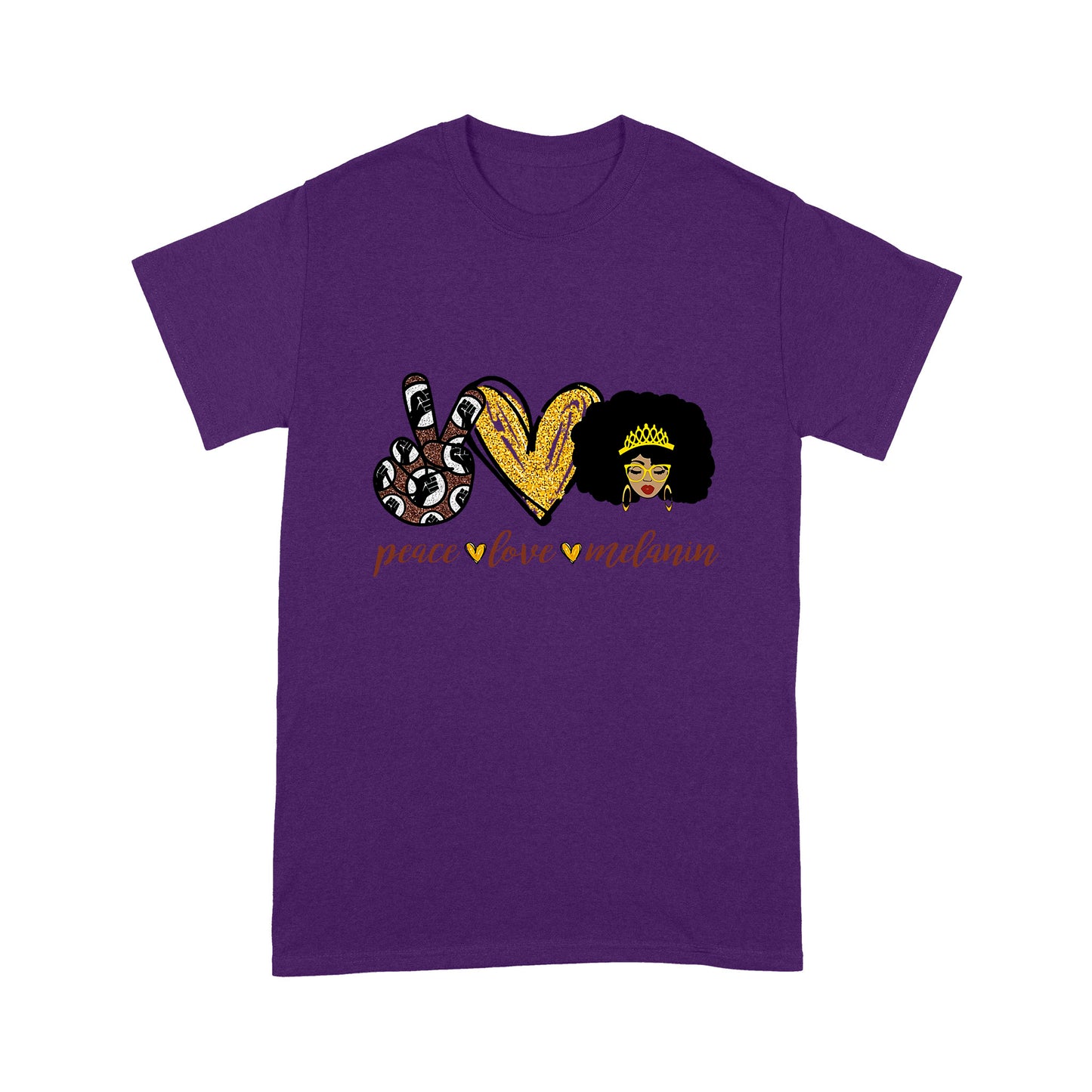 Peace Love Melanin Black Woman T-shirt MEI