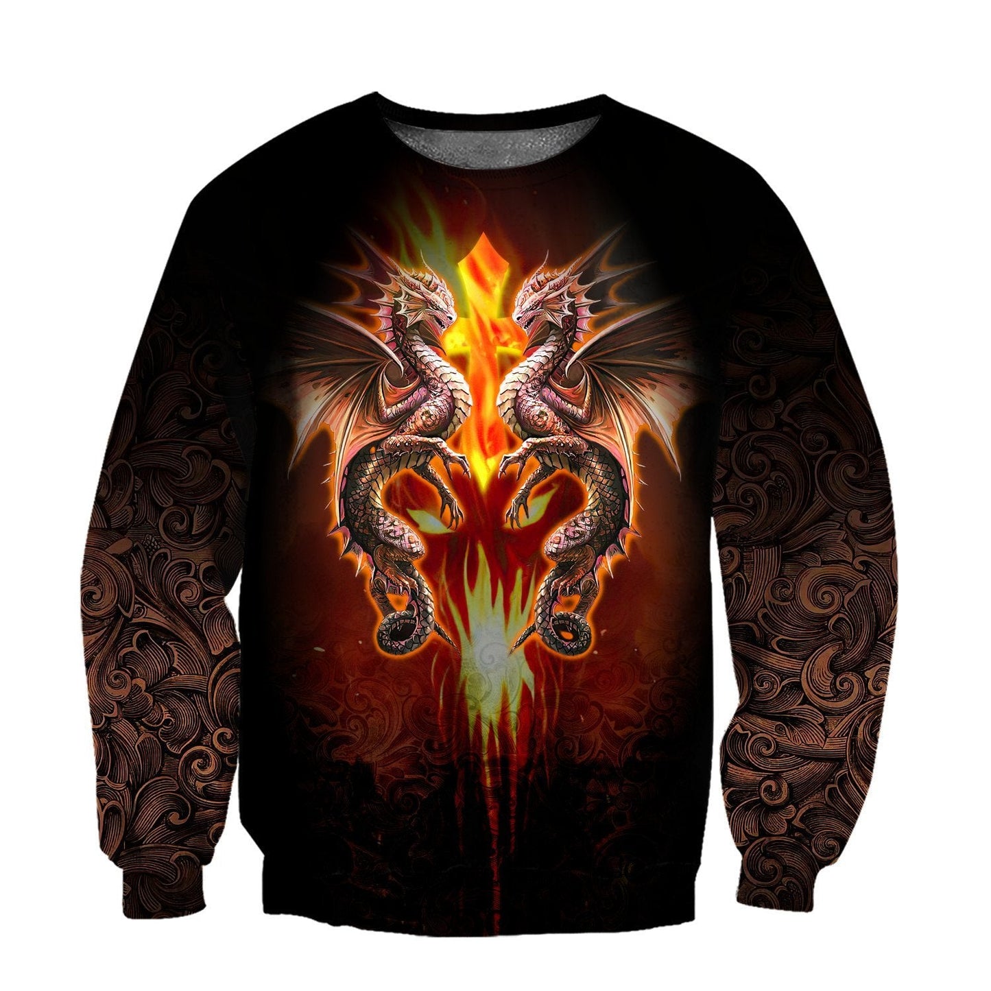 Premium Fire Flame Dragon All Over Printed Shirts For Men And Women MEI
