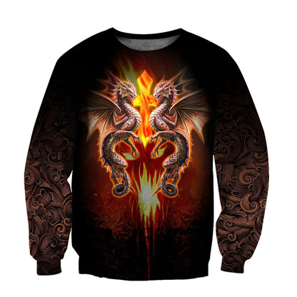 Premium Fire Flame Dragon All Over Printed Shirts For Men And Women MEI