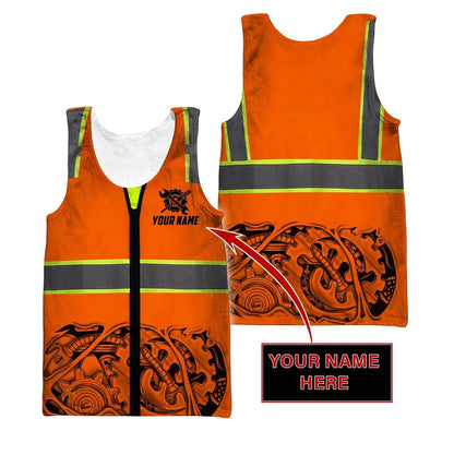Personalized Mechanic Safety 3D All Over Printed Hoodie For Men and Women TN
