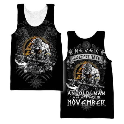 November Man Viking 3D All Over Printed Shirts For Men and Women AM102032S11