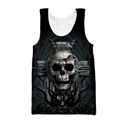 Premium Unisex Skull Cross All Over Printed Shirts  MEI
