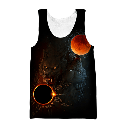Unisex All Over Printed Wolf And Sun Shirts MEI