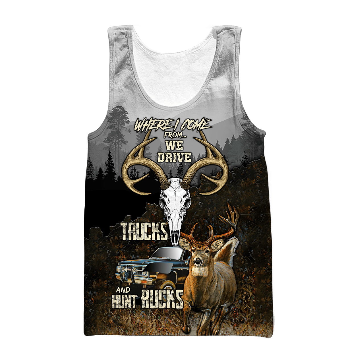 Hunting Bucks Driving Trucks 3D All Over Printed Shirts