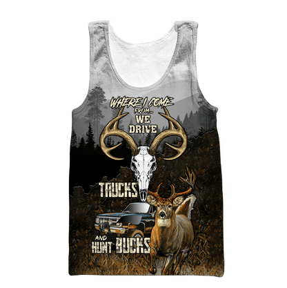 Hunting Bucks Driving Trucks 3D All Over Printed Shirts