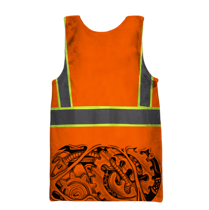 Mechanic 3D All Over Printed Hoodie For Men and Women TN