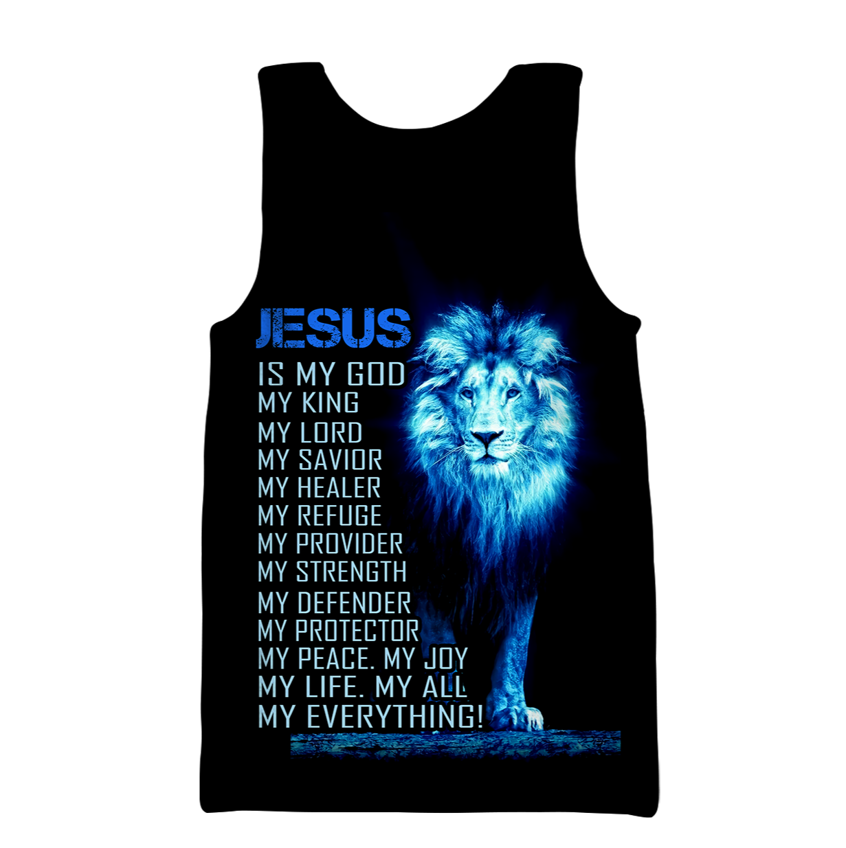 God and Lion Blue Cross - Christian - 3D All Over Printed Style for Men and Women