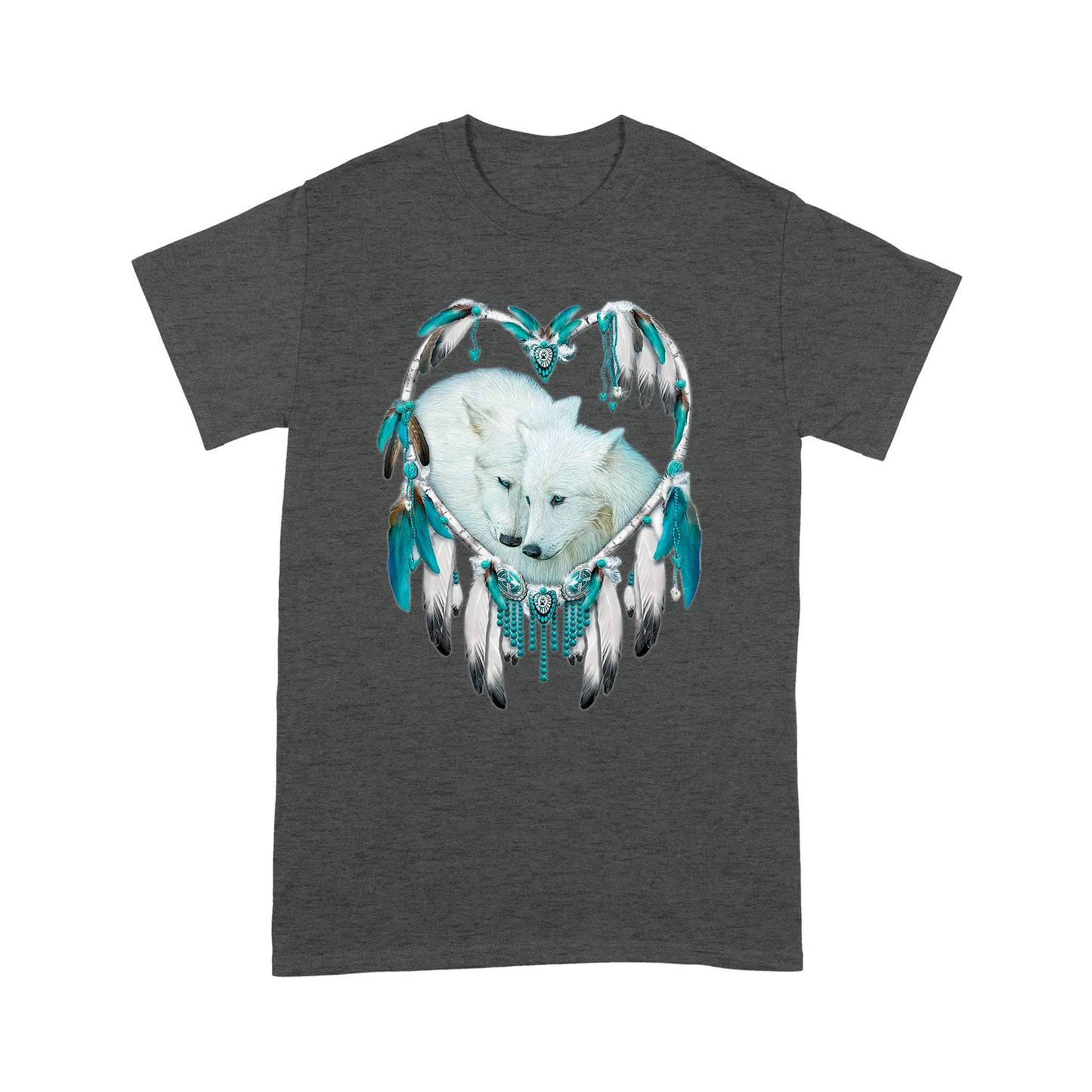 Couple Wolf Native And Dreamcatcher Deluxe T-shirt ML