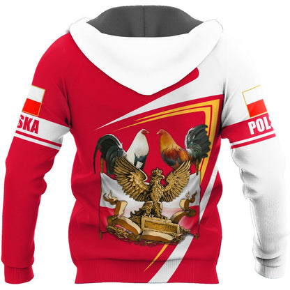 Personalized Polska Rooster 3D All Over Printed Unisex Hoodie