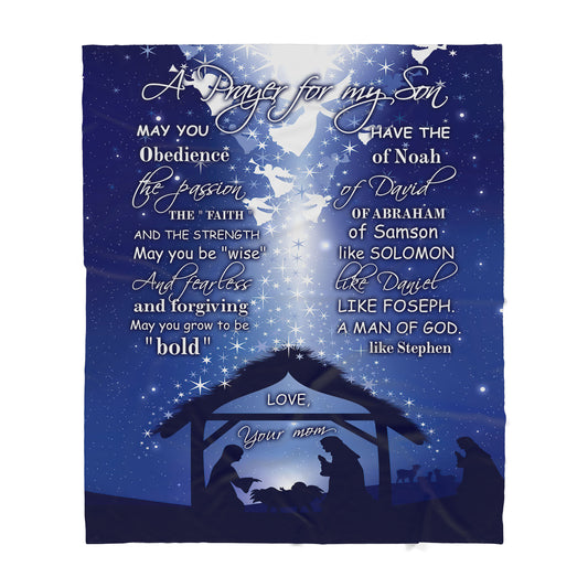 Jesus Prayer for My Son Sherpa Blanket TT