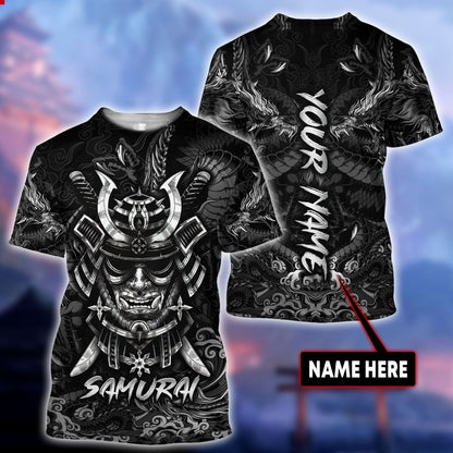 Custom Name Samurai Mask 3D All Over Printed Unisex Shirts