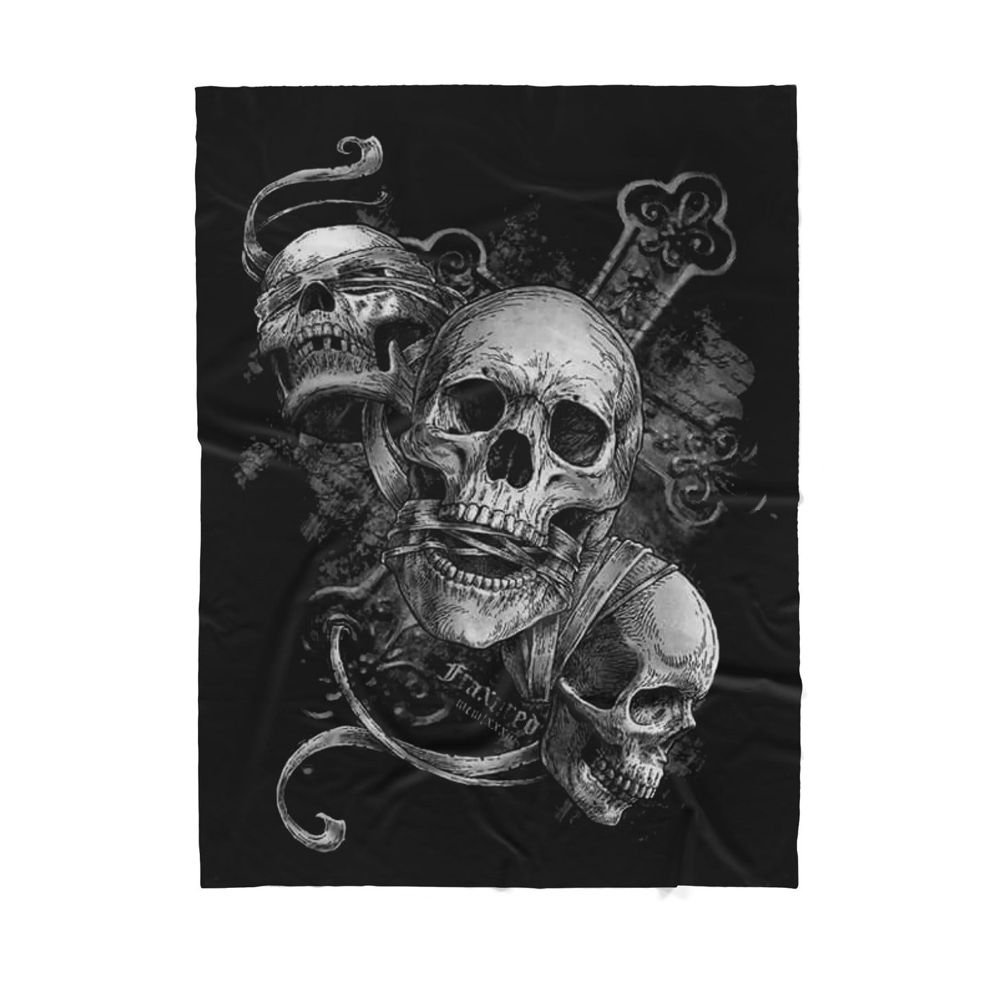 Infinite Store 3D Printed Skull Sherpa Blanket PL