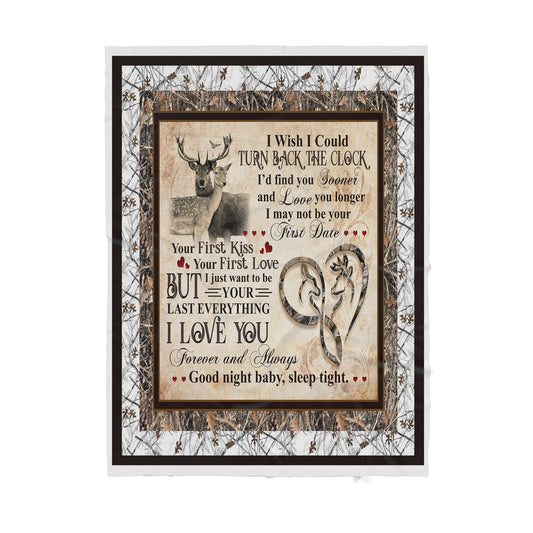 Deer Camo Lover Couple Sherpa Blanket TN