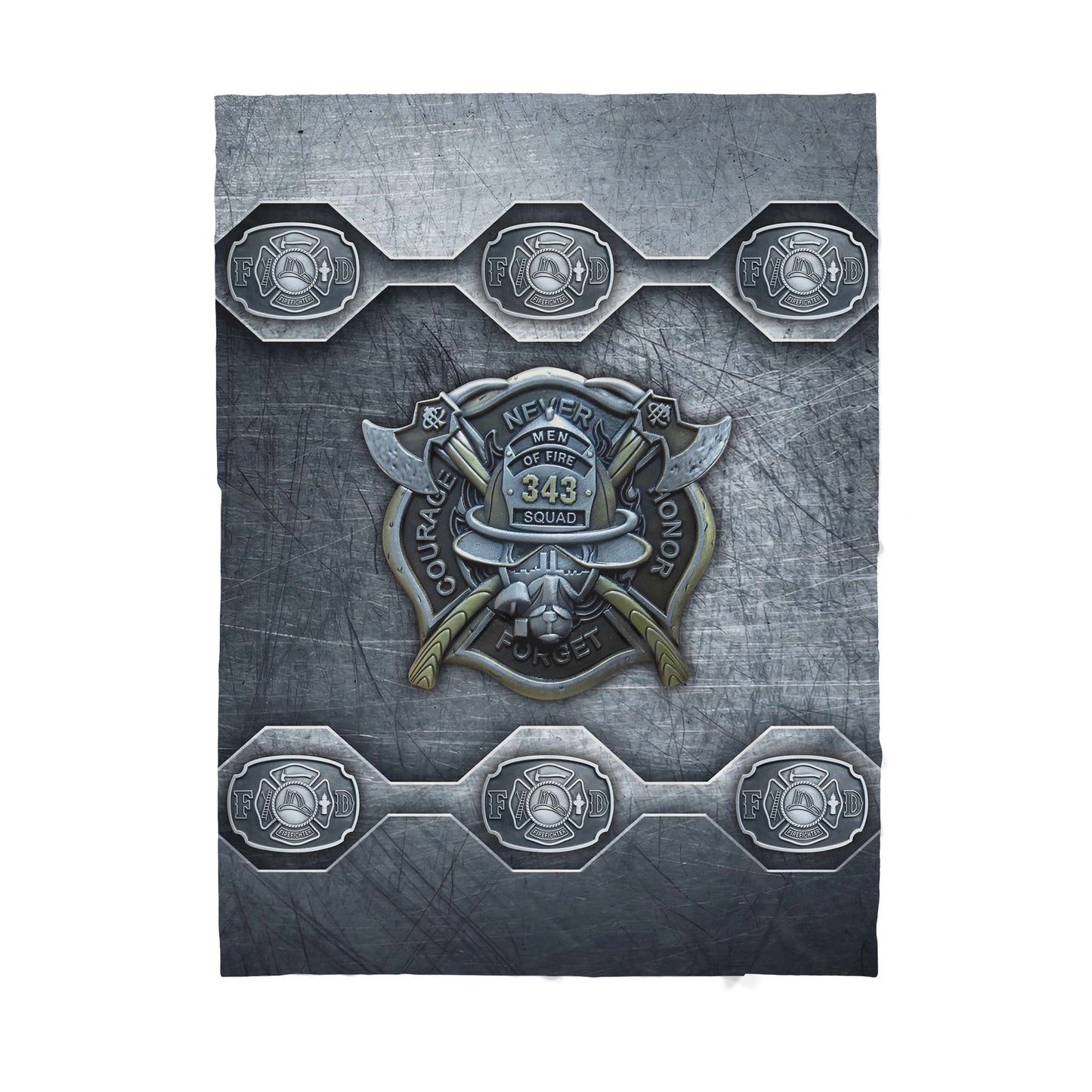 Firefighter Logo Sherpa Blanket - Best Gift for Fireman