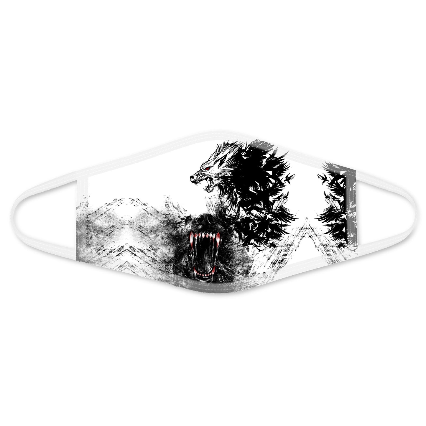 Viking Fenrir Wolf Face Mask White ML