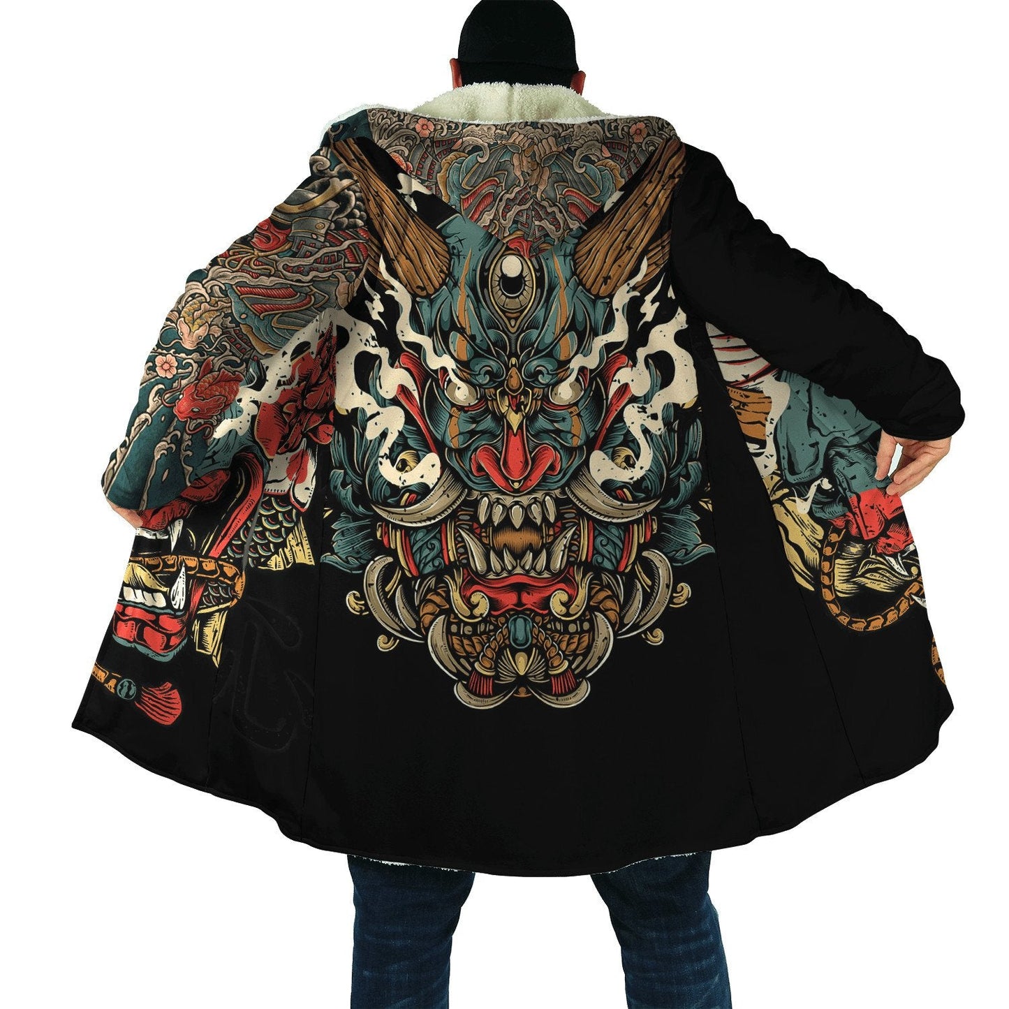 Oni Mask Tattoo 3D Over Printed Shirt for Men and Women