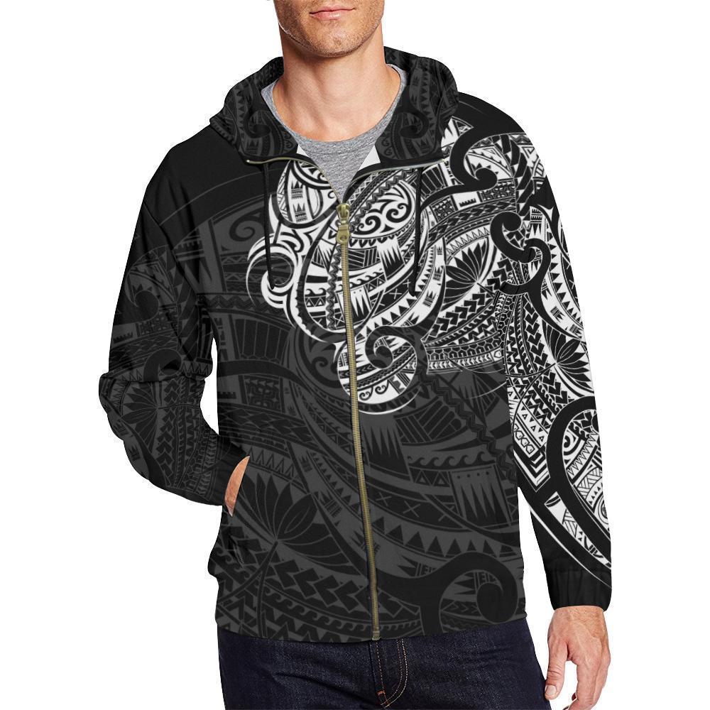 Maori Tattoo Style All Over Hoodie White Version NVD - Amaze Style™-Apparel