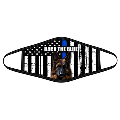 German Shepherd Back the Blue Mask Polyblend Face Mask DL