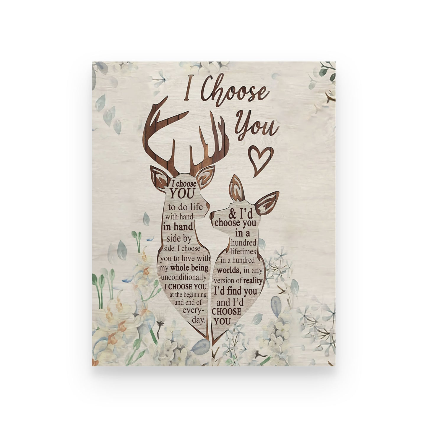 Deer Couple Canvas-I Choose You- Wedding Anniversary TA