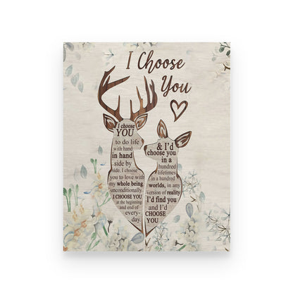 Deer Couple Canvas-I Choose You- Wedding Anniversary TA