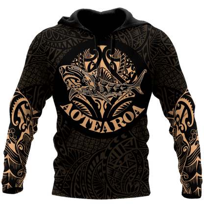 Maori shark tattoo 3d all over printed shirt and short for man and women HHT17072001