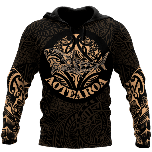 Maori shark tattoo 3d all over printed shirt and short for man and women HHT17072001