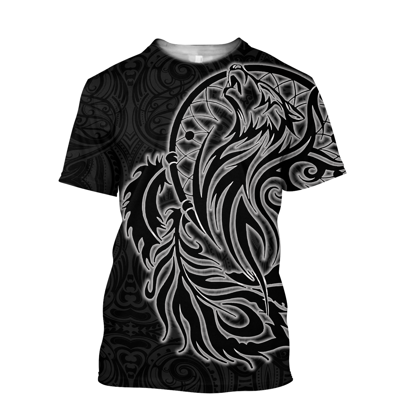 Maori dream catcher wolf tattoo 3d all over printed shirt and short for man and women HHT17072002