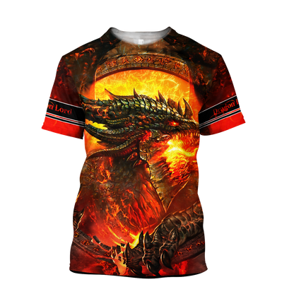 Premium All Over Printed Red Fire Dragon Shirts MEI