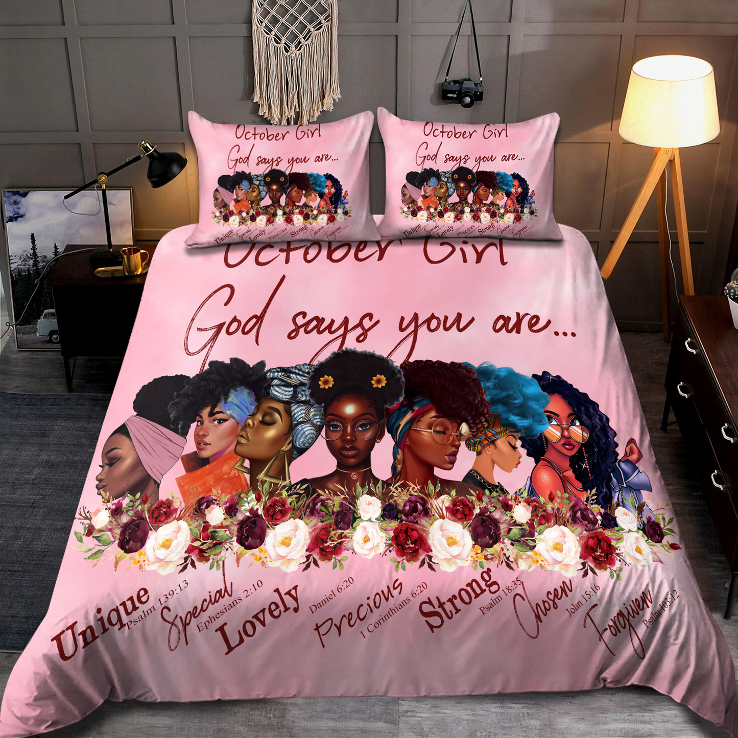 God Says You Are Black Girl  Custom Name Duvet Cover Set Bedding Set