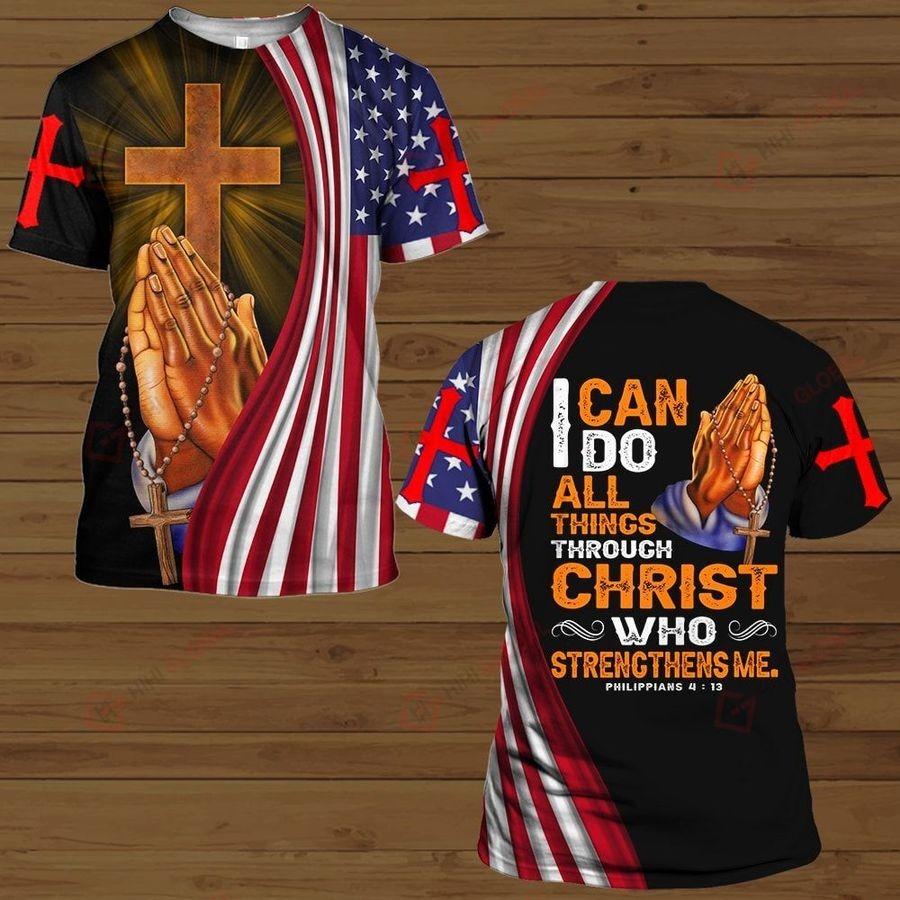 I Can Do All Thing-Jesus Christ American Flag 3D All Over Printed Shirts For Men and Women TA0729210