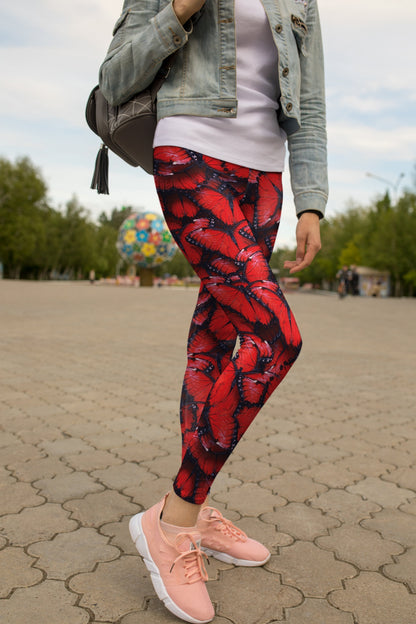3D All Over Red Butterflies Hoodie Dress Leggings Blanket - Amaze Style™-Apparel