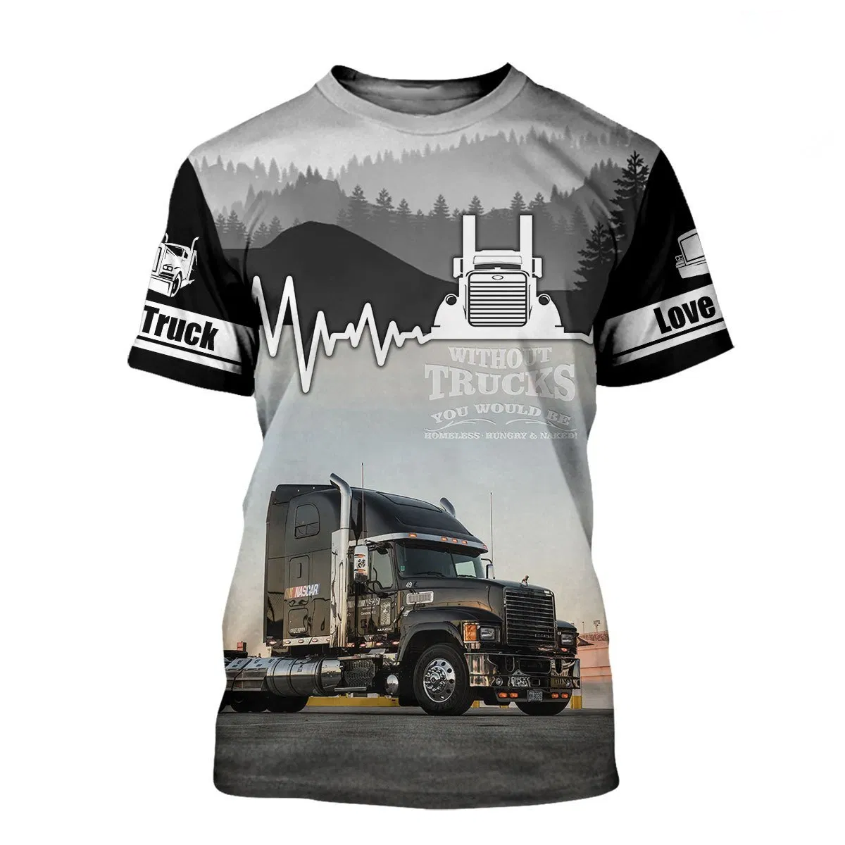 LOVE TRUCK 3D ALL OVER PRINTED SHIRTS AND SHORT FOR MAN AND WOMEN PL12032010 - Amaze Style™-Apparel