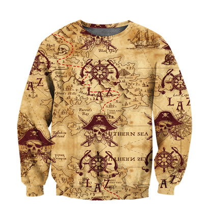 Caribbean Map Over Printed Hoodie