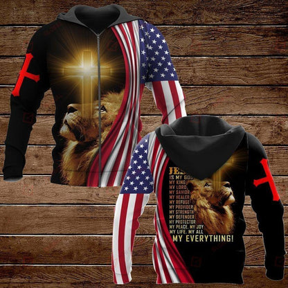 Jesus Is My Everything American Flag 3D All Over Printed Shirts For Men and Women TA07272001S1