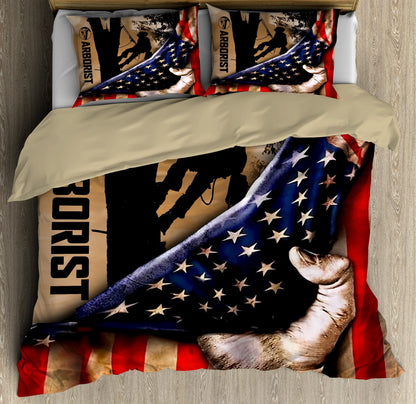 Premium All Over Printed American Flag Arborist Bedding Set MEI