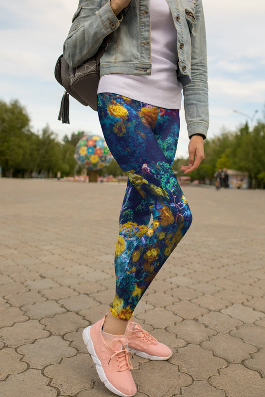 3D All Over Print Season Coral Legging - Amaze Style™-Apparel