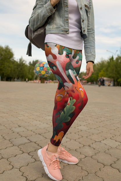 3D All Over Print Season Coral Art Legging - Amaze Style™-Apparel