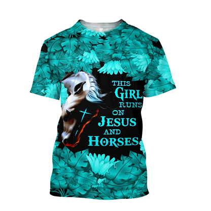 This Girl Runs On Jesus And Horses Shirts Hoodie HHT12082001