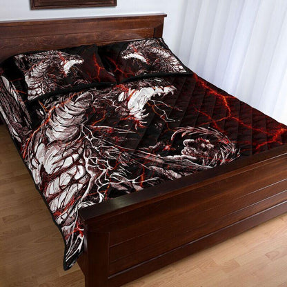 Lava Black Dragon Art Quilt Bedding Set KT
