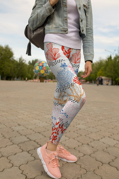 3D All Over Print Coral Legging - Amaze Style™-Apparel