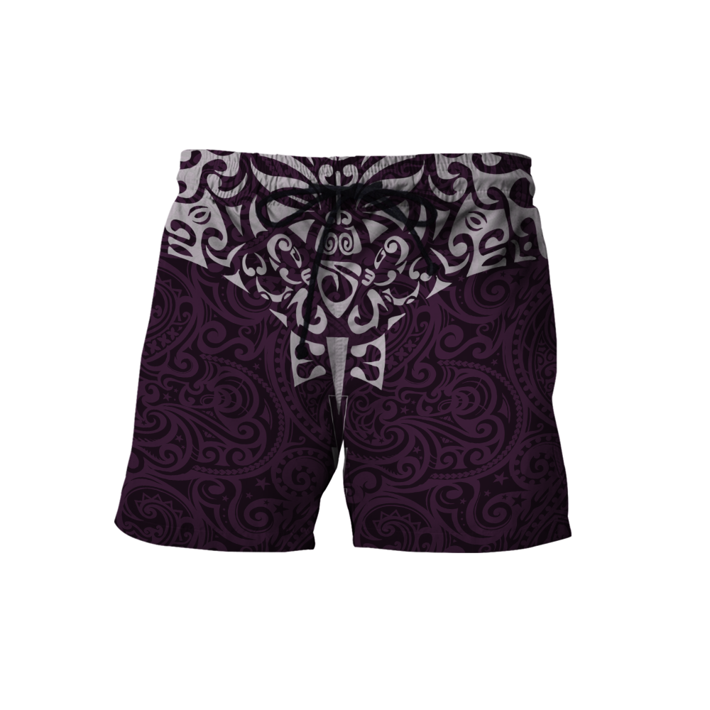 New zealand hoodie manta maori ta moko purple 3d all over printed shirt and short for man and women