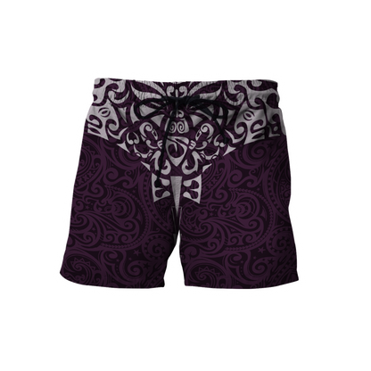 New zealand hoodie manta maori ta moko purple 3d all over printed shirt and short for man and women