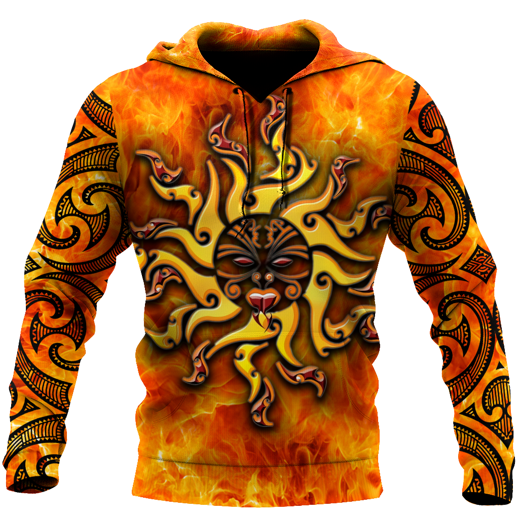 Maori tamanuitera the sun 3d all over printed shirt and short for man and women