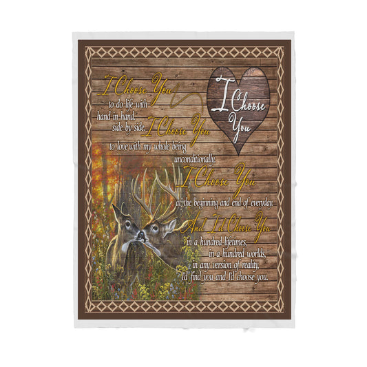 Deer Love Romantic Sherpa Blanket TN