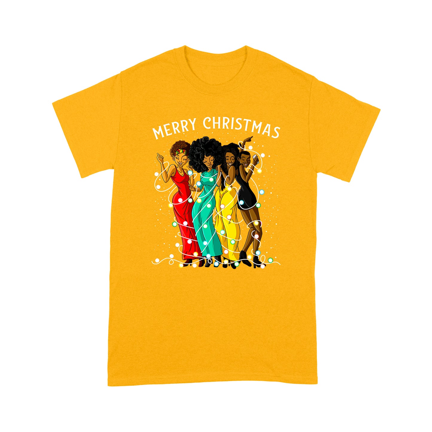 Merry Christmas Black Girls T-shirt MEI