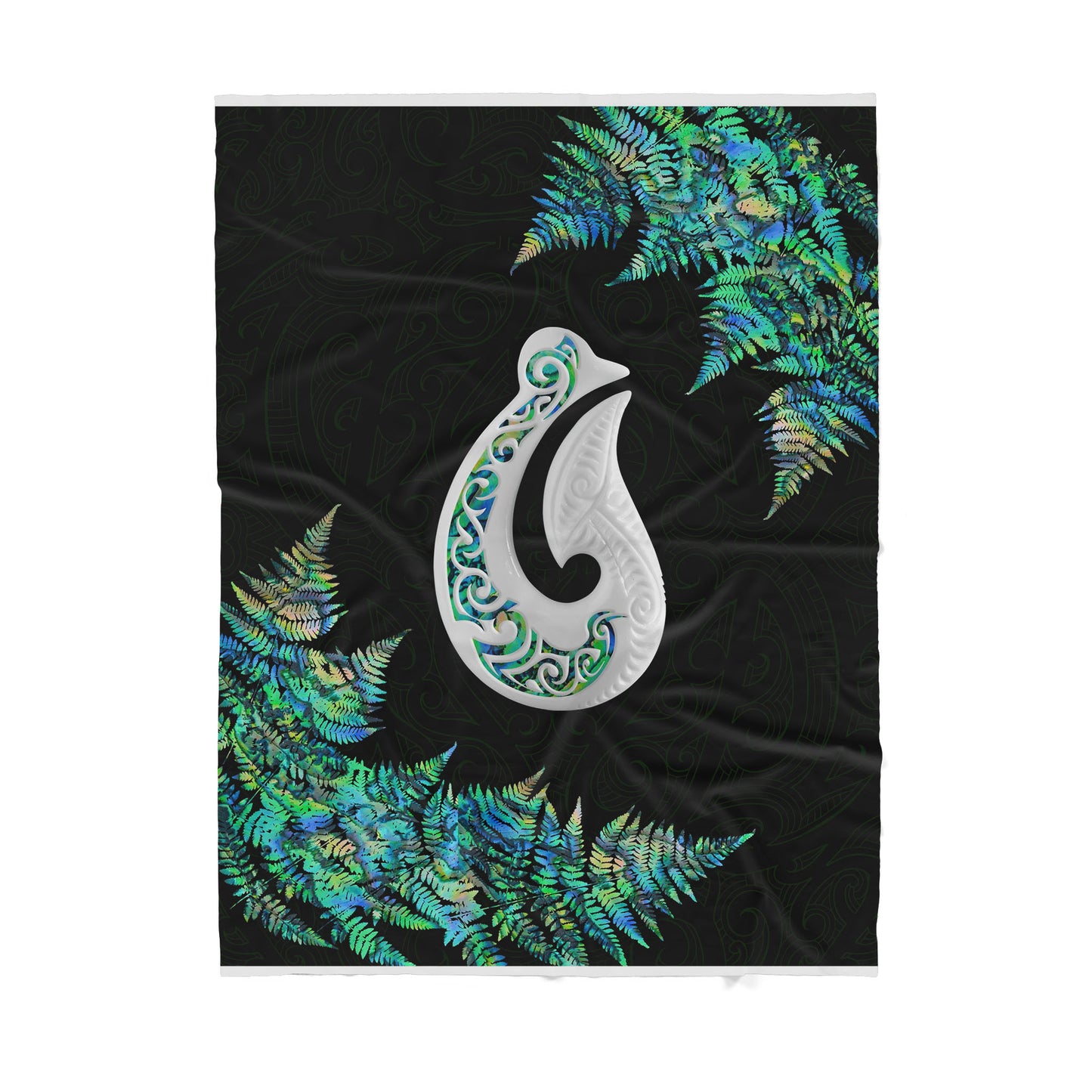 Custom Blanket Maori Paua Shell Fish Hook - Sherpa Blanket DL