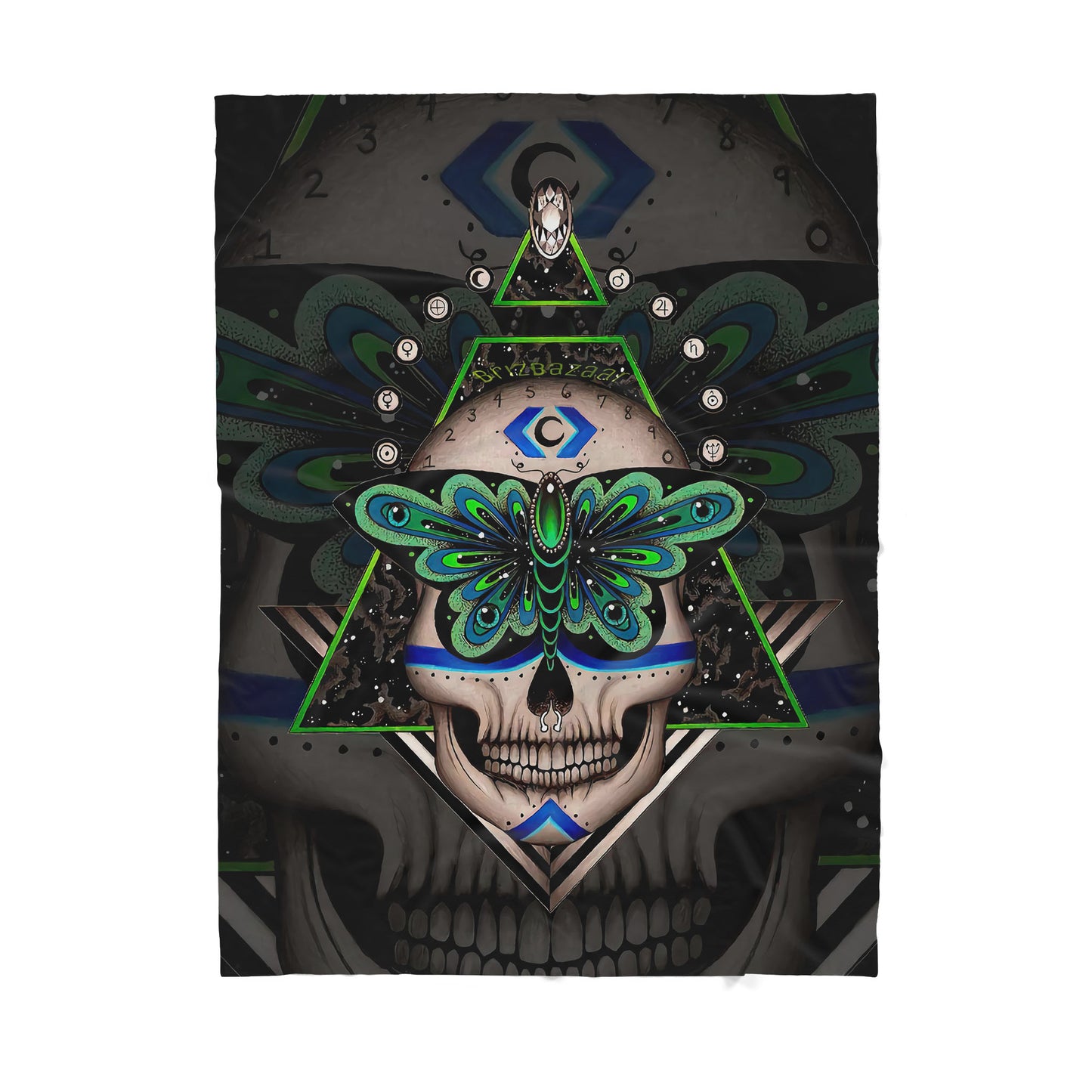 Infinite Store 3D Printed Skull Sherpa Blanket PL